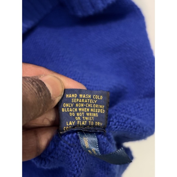 Polo Ralph Lauren Men's Blue 1/4 Zip Sweater Pullover Long Sleeve Size XL - Picture 12 of 15